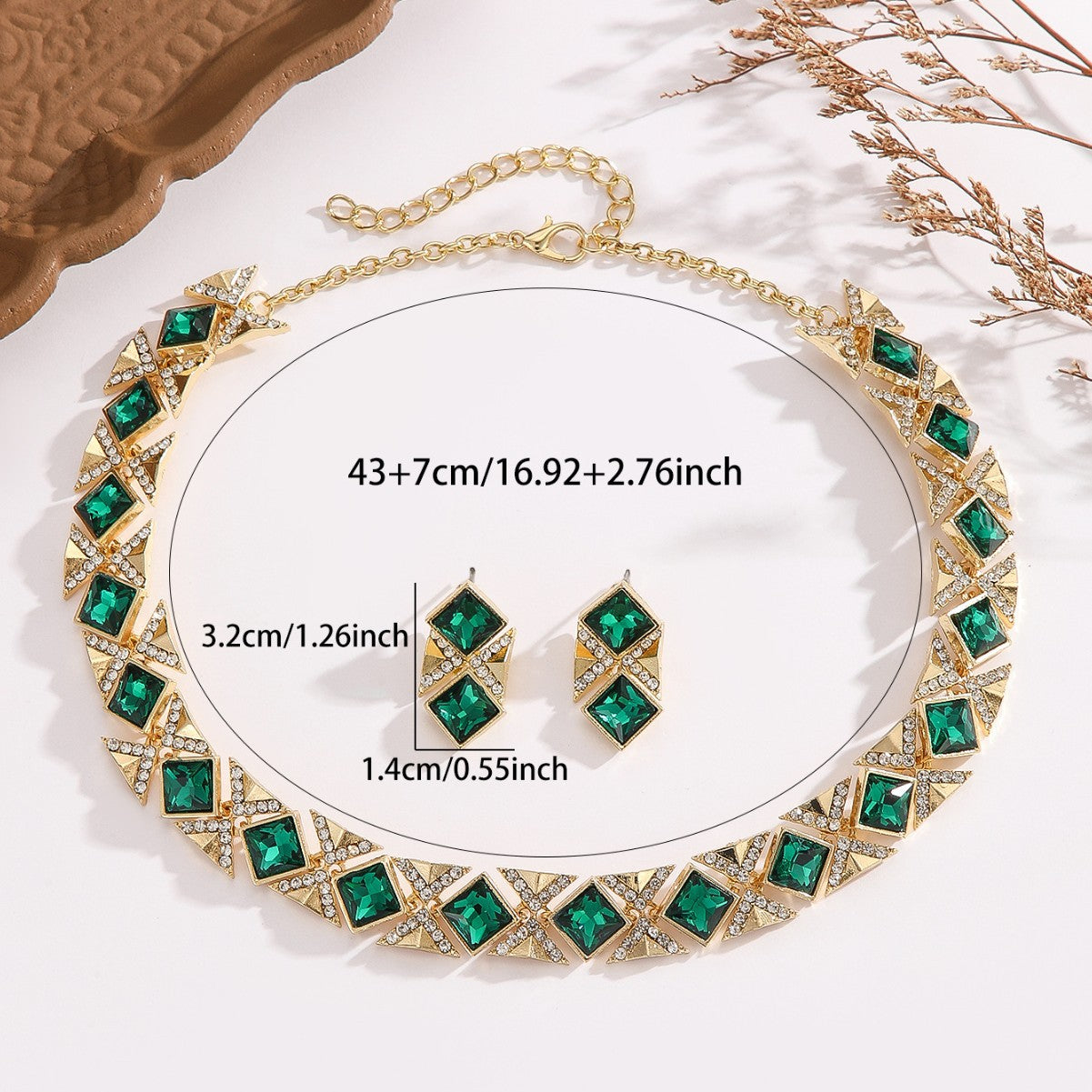 Vestiri® | Håndlavet Royale Krystalsæt (Halskæde & Øreringe)