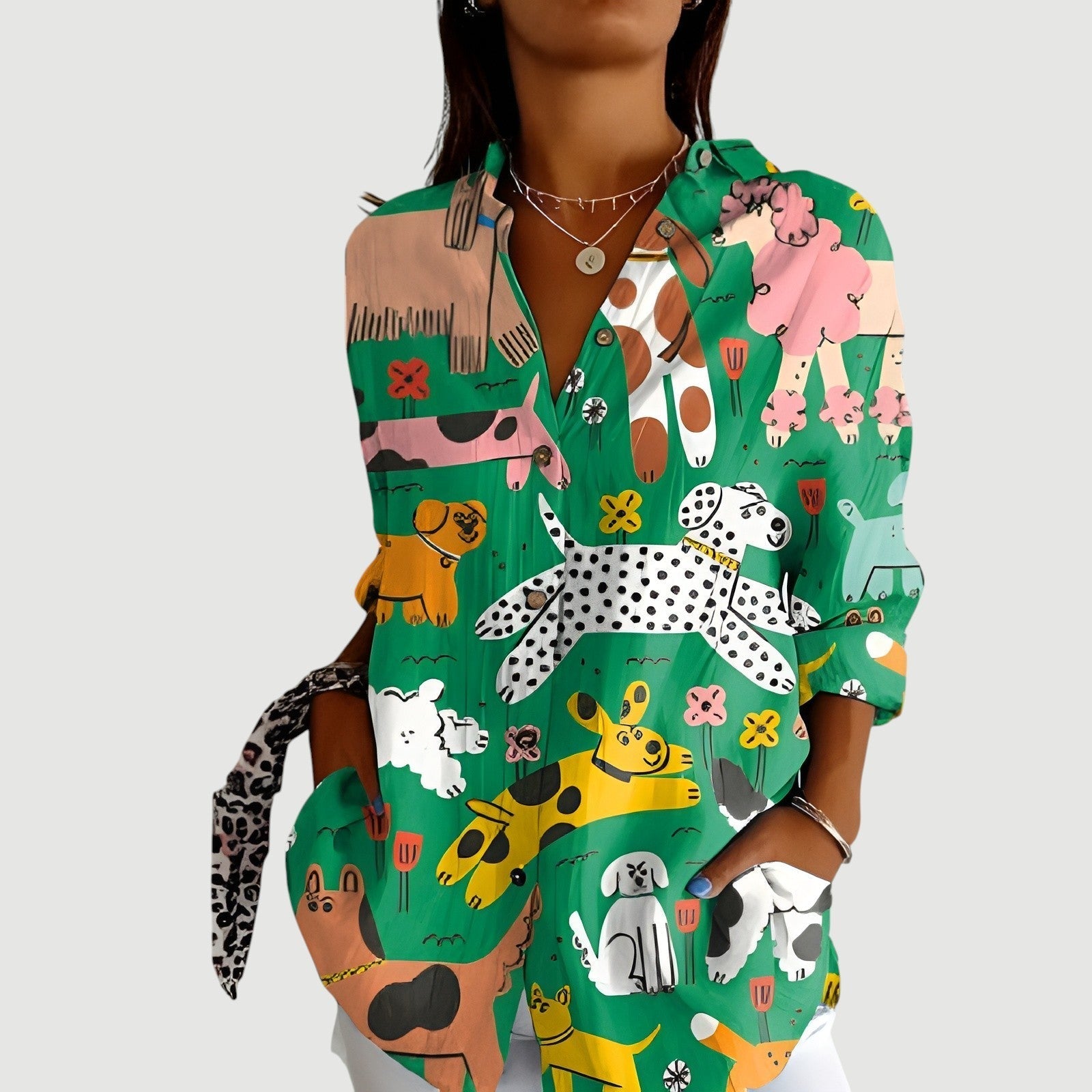 Aileen™ - Farverig bluse til hverdag