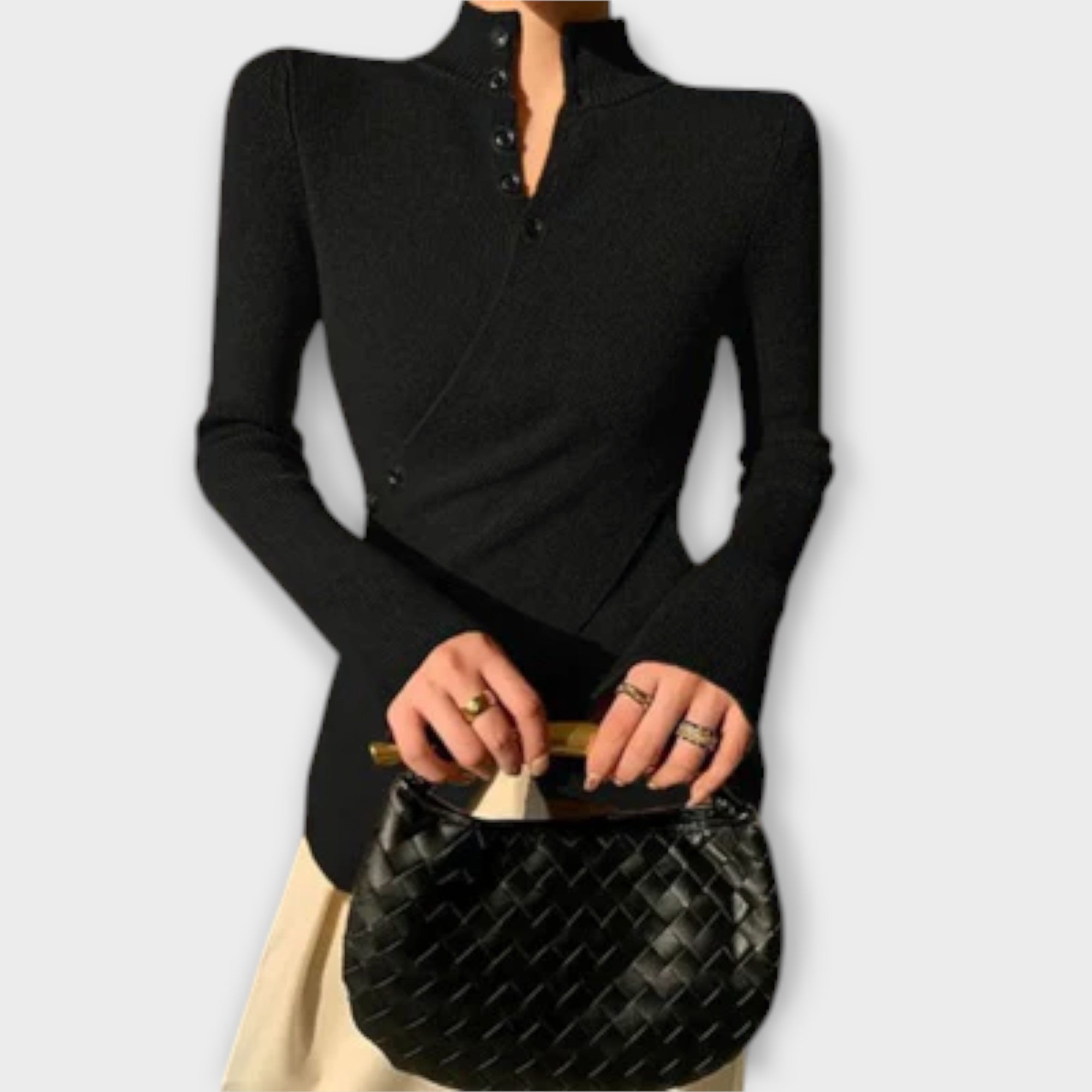 Henna™ - Elegant striktrøje i bomuld