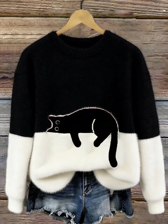 Luna | Sweatshirt til kvinder med katteprint
