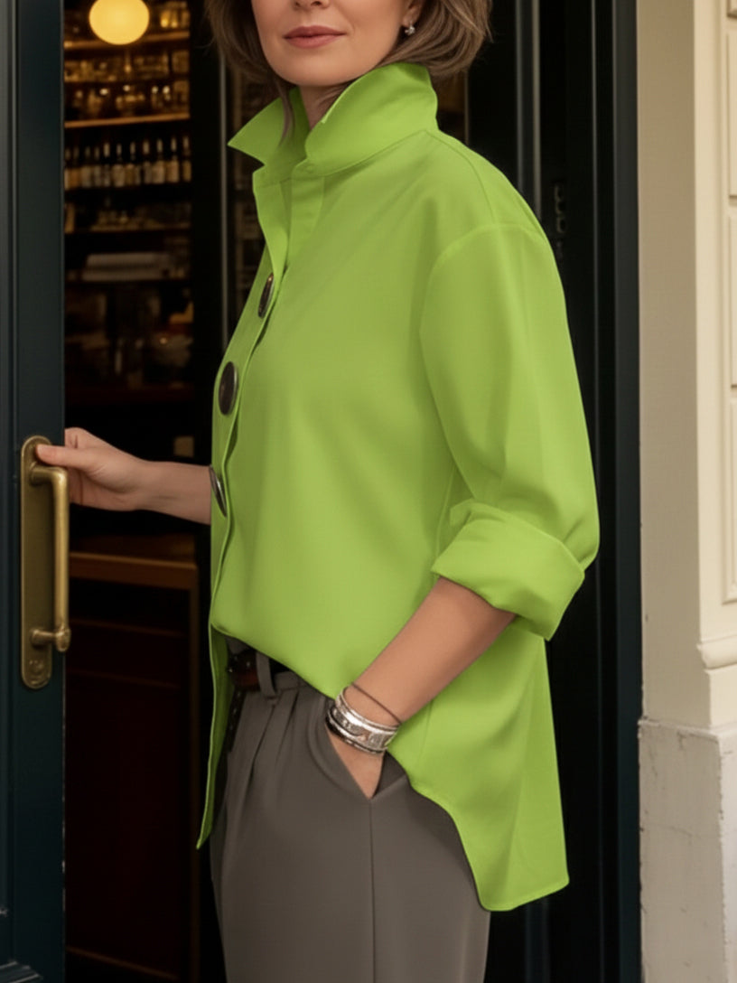 Mirella – Oversized Bluse Med Statementknapper