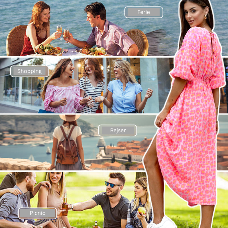 Sofie – Blomstret Sommerkjole med V-hals