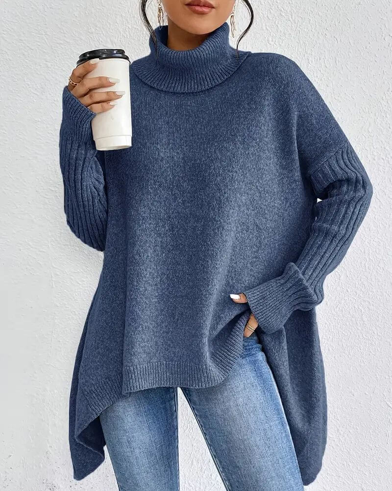 Grete™ – Elegant Asymmetrisk Højhalset Sweater