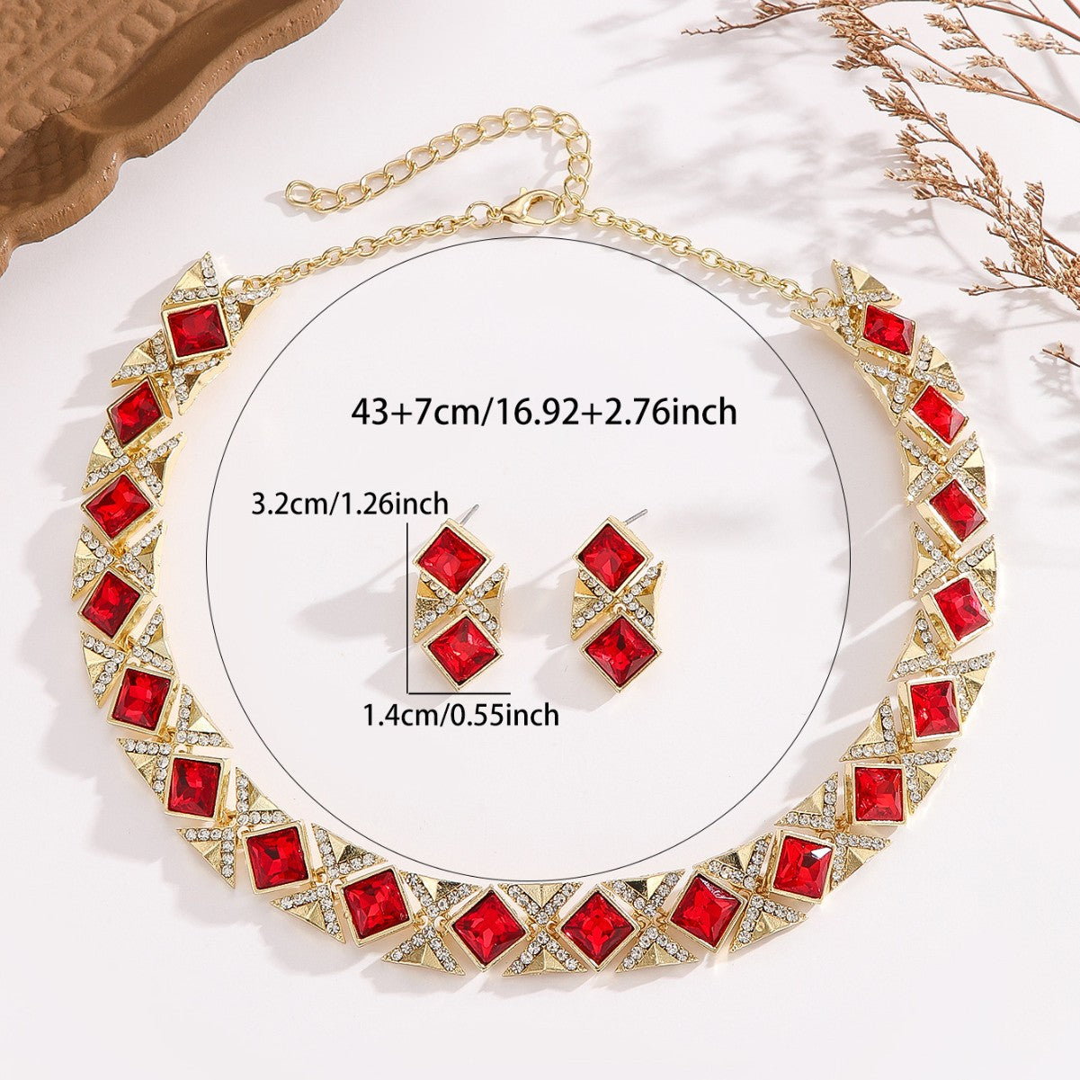 Vestiri® | Håndlavet Royale Krystalsæt (Halskæde & Øreringe)