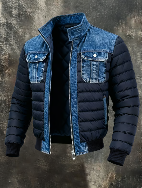 LEON MARTEL | Hybrid-denim quiltet jakke i urban stil