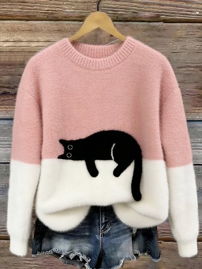 Luna | Sweatshirt til kvinder med katteprint